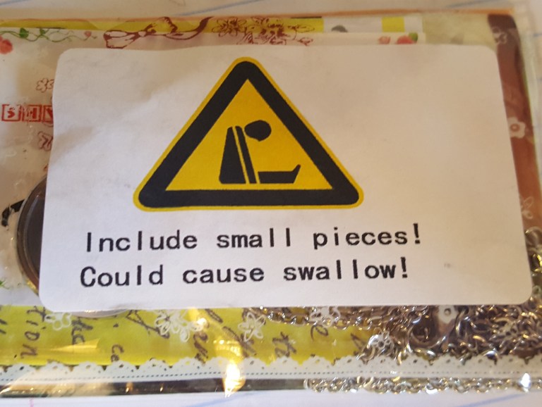 Include small pieces! Could cause swallow!